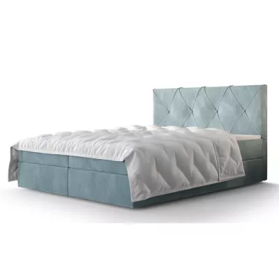 Hotelová posteľ s úložným priestorom LILIEN COMFORT - 200x200, svetlo modrá