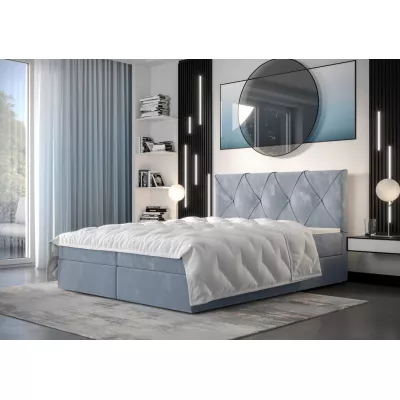 Hotelová posteľ s úložným priestorom LILIEN - 120x200, modrá