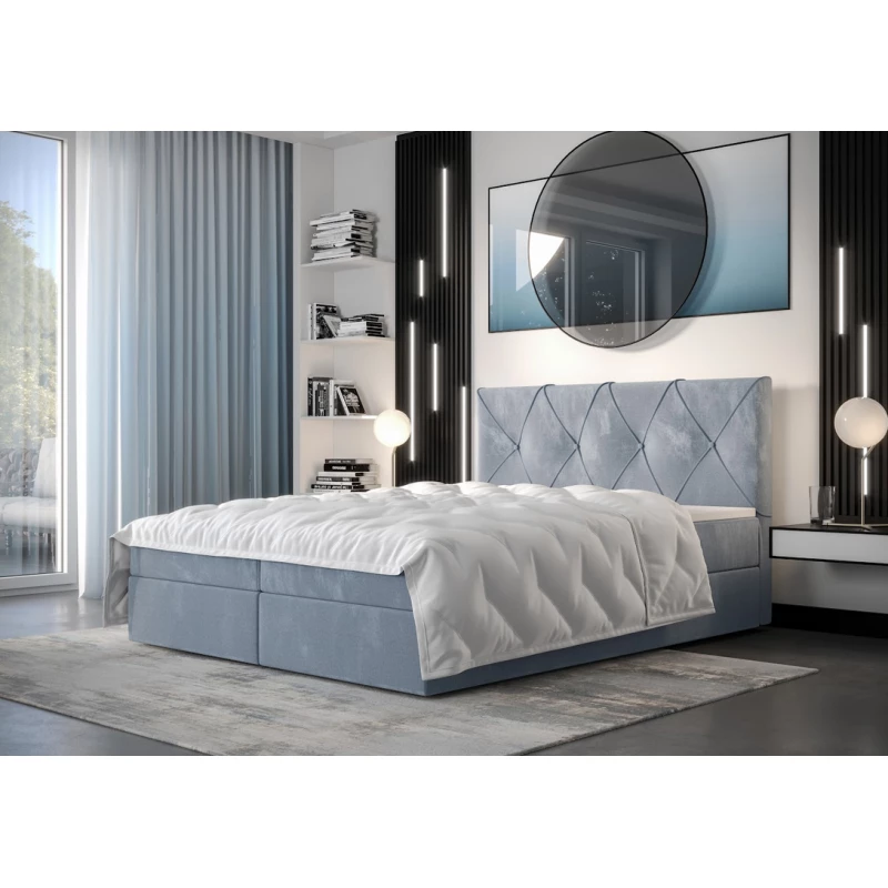 Hotelová posteľ s úložným priestorom LILIEN COMFORT - 120x200, modrá