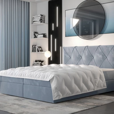 Hotelová posteľ s úložným priestorom LILIEN COMFORT - 140x200, modrá