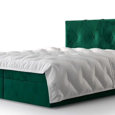 Hotelová posteľ s úložným priestorom LILIEN - 200x200, zelená