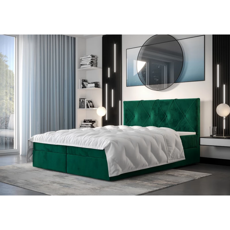 Hotelová posteľ s úložným priestorom LILIEN COMFORT - 180x200, zelená
