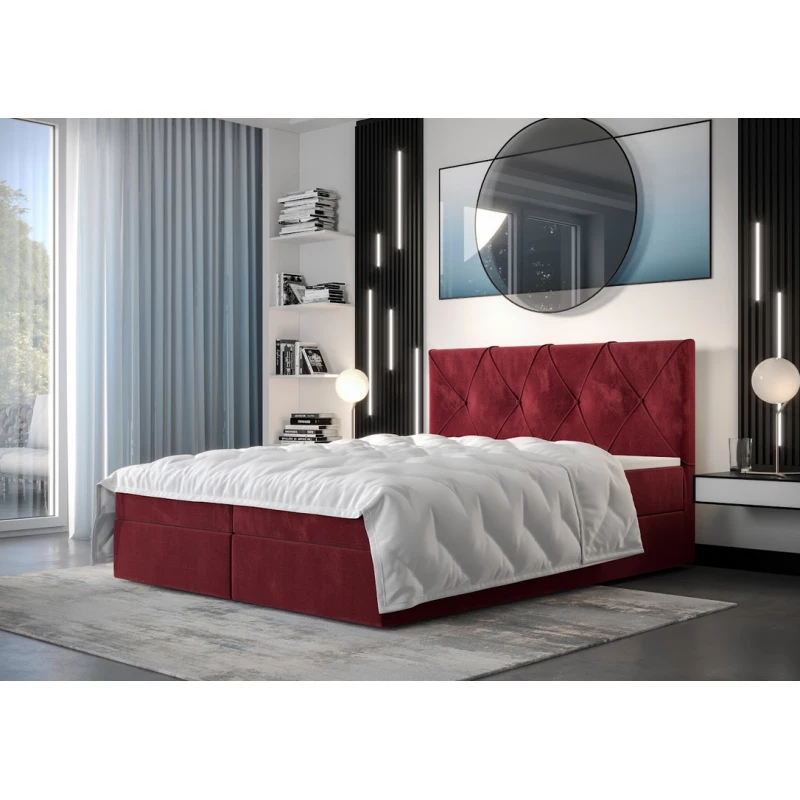 Hotelová posteľ s úložným priestorom LILIEN COMFORT - 160x200, červená