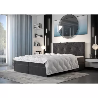 Hotelová posteľ s úložným priestorom LILIEN - 200x200, popolavá