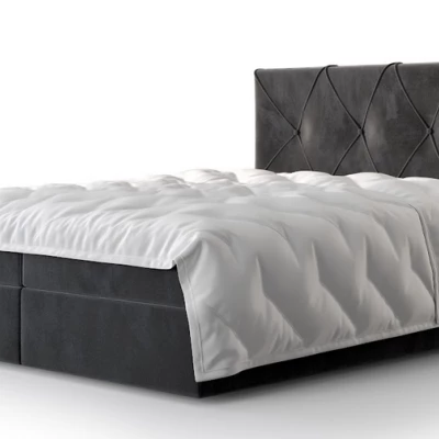 Hotelová posteľ s úložným priestorom LILIEN COMFORT - 200x200, popolavá