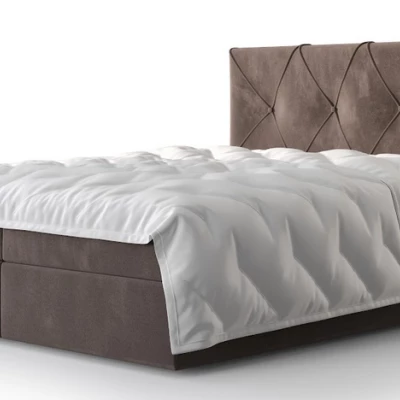 Hotelová posteľ s úložným priestorom LILIEN - 200x200, mliečna čokoláda
