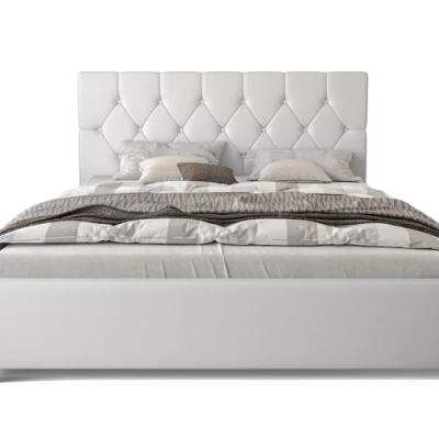 Manželská posteľ s úložným priestorom NARINE 2 - 140x200, biela