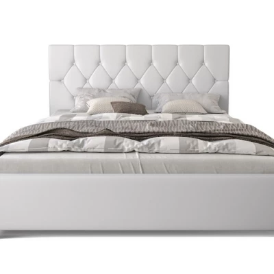 Manželská čalúnená posteľ NARINE - 180x200, biela 