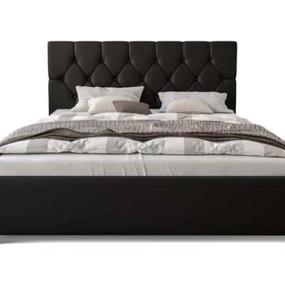 Manželská posteľ s úložným priestorom NARINE 2 - 140x200, čierna