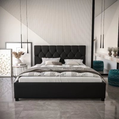 Manželská posteľ s úložným priestorom NARINE 2 - 160x200, čierna