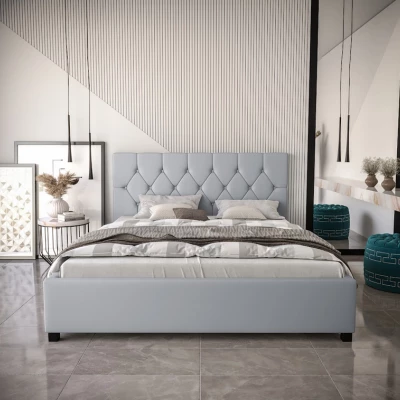 Manželská posteľ s úložným priestorom NARINE - 160x200, šedá