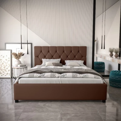Manželská posteľ s úložným priestorom NARINE 2 - 140x200, hnedá