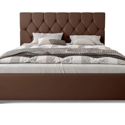 Manželská čalúnená posteľ NARINE - 180x200, hnedá