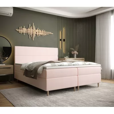 Boxspringová posteľ ANGELES - 200x200, ružová