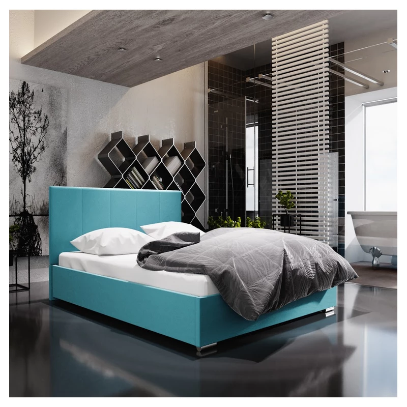 Manželská posteľ s úložným priestorom FLEK 6 - 180x200, modrá