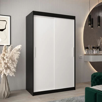 Skriňa s posuvnými dverami v šírke 120 cm TIMEA - čierna / biela