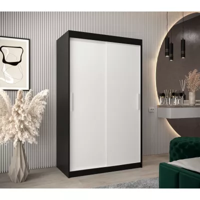 Skriňa s posuvnými dverami v šírke 120 cm TIMEA - čierna / biela