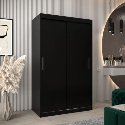 Skriňa s posuvnými dverami v šírke 120 cm TIMEA - čierna