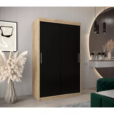 Skriňa s posuvnými dverami v šírke 120 cm TIMEA - dub sonoma / čierna