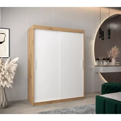 Skriňa s posuvnými dverami v šírke 150 cm TIMEA - dub artisan / biela
