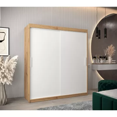 Skriňa s posuvnými dverami v šírke 180 cm TIMEA - dub artisan / biela