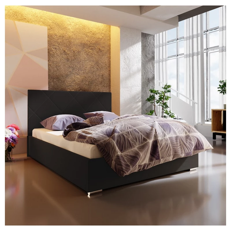 Manželská posteľ s úložným priestorom FLEK 5 - 160x200, čierna