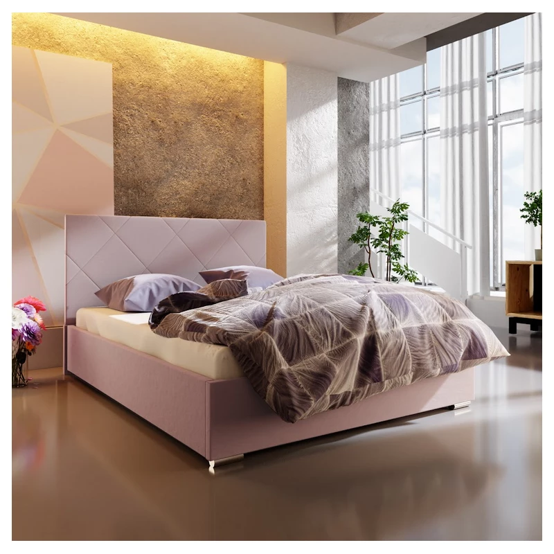 Manželská posteľ s úložným priestorom FLEK 5 - 180x200, ružová