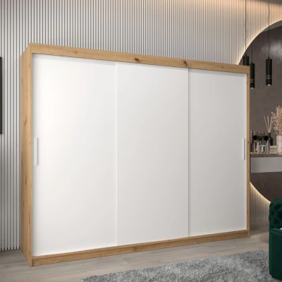 Skriňa s posuvnými dverami v šírke 250 cm TIMEA - dub artisan / biela