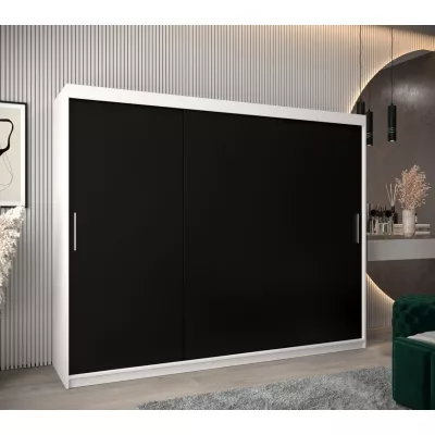 Skriňa s posuvnými dverami v šírke 250 cm TIMEA - biela / čierna