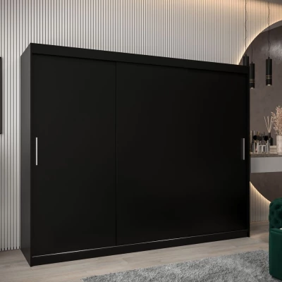 Skriňa s posuvnými dverami v šírke 250 cm TIMEA - čierna