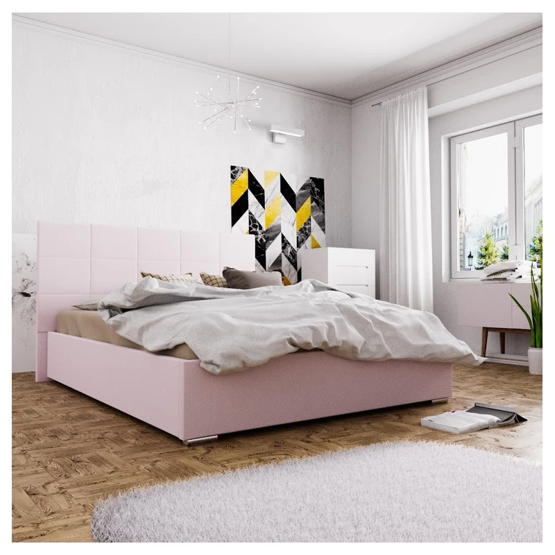 Manželská posteľ s úložným priestorom FLEK 4 - 140x200, ružová