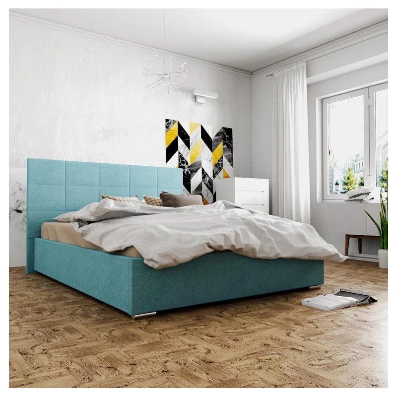 Manželská posteľ s úložným priestorom FLEK 4 - 140x200, modrá