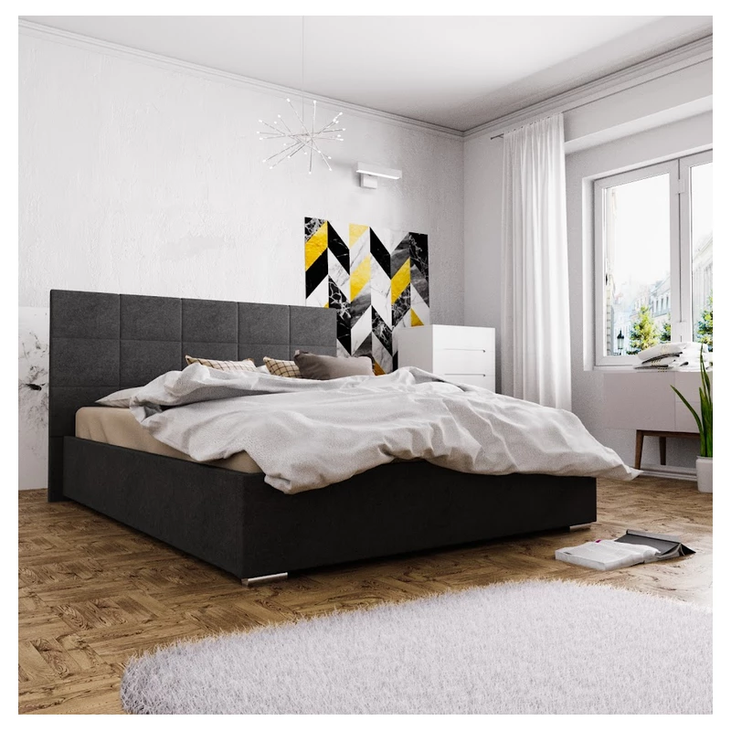 Manželská posteľ s úložným priestorom FLEK 4 - 160x200, čierna