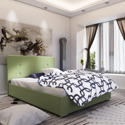 Jednolôžková posteľ s úložným priestorom FLEK 3 - 120x200, žlto zelená