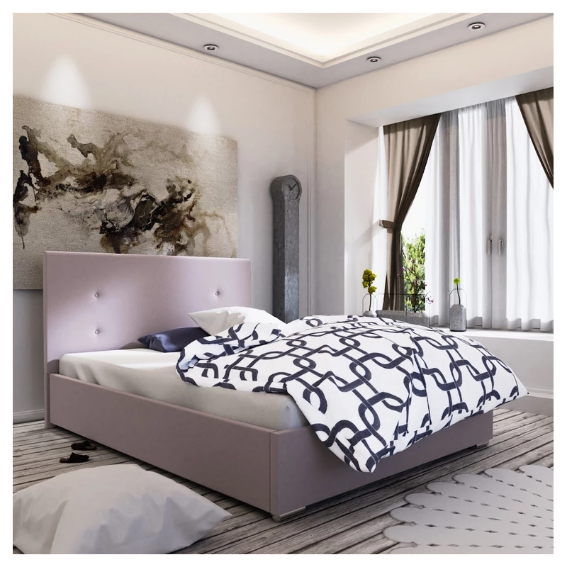Manželská posteľ s úložným priestorom FLEK 3 - 160x200, ružová