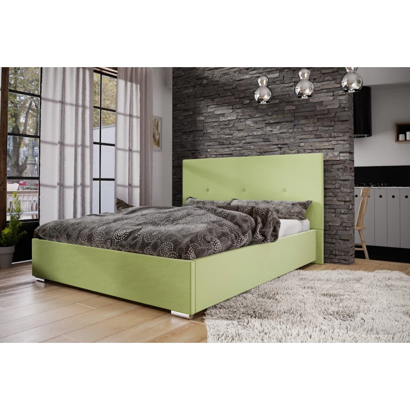 Manželská posteľ s úložným priestorom FLEK 2 - 140x200, žlto zelená