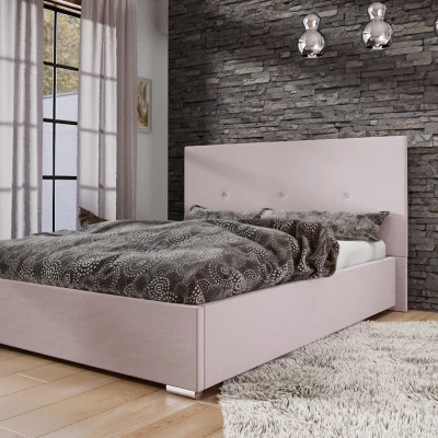 Manželská posteľ s úložným priestorom FLEK 2 - 140x200, ružová