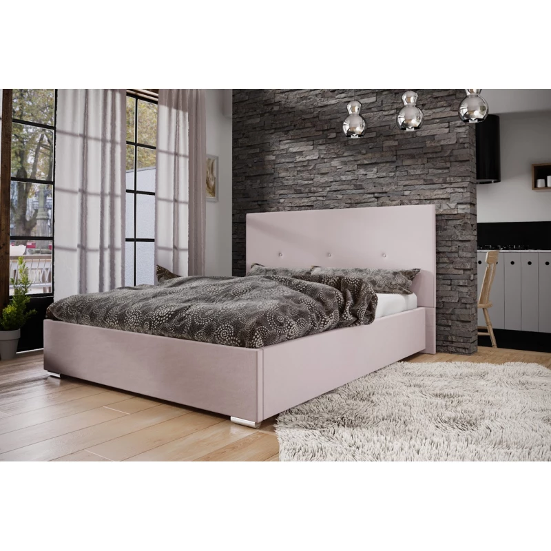 Manželská posteľ s úložným priestorom FLEK 2 - 140x200, ružová