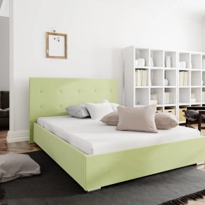 Manželská posteľ s úložným priestorom FLEK 1 - 140x200, žlto zelená