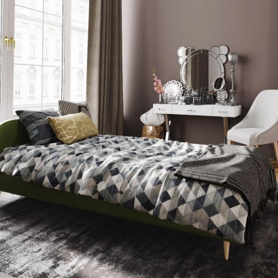 Čalúnená posteľ s úložným priestorom LETICIA 2 - 90x200, zelená