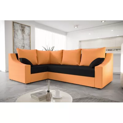Praktická rohová sedačka OMNIA - oranžová / čierna