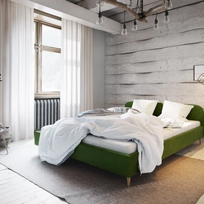 Čalúnená posteľ s úložným priestorom LETICIA - 160x200, zelená