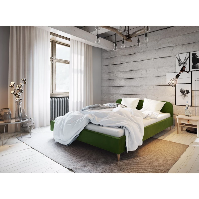 Čalúnená posteľ s úložným priestorom LETICIA - 180x200, zelená