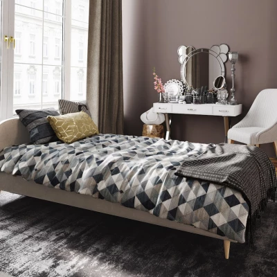 Čalúnená posteľ s úložným priestorom LETICIA 2 - 90x200, béžová