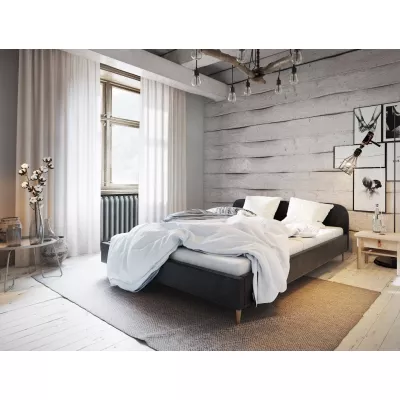 Čalúnená posteľ s úložným priestorom LETICIA 2 - 140x200, čierna