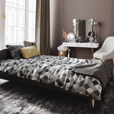 Čalúnená posteľ s úložným priestorom LETICIA 2 - 90x200, čierna