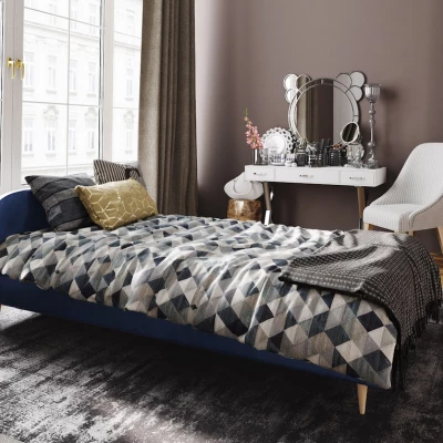 Čalúnená posteľ s úložným priestorom LETICIA 2 - 90x200, modrá