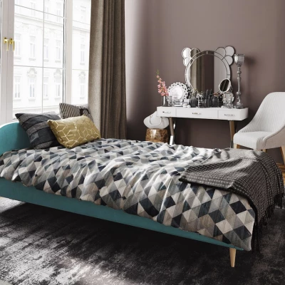Čalúnená posteľ s úložným priestorom LETICIA 2 - 90x200, svetlo modrá