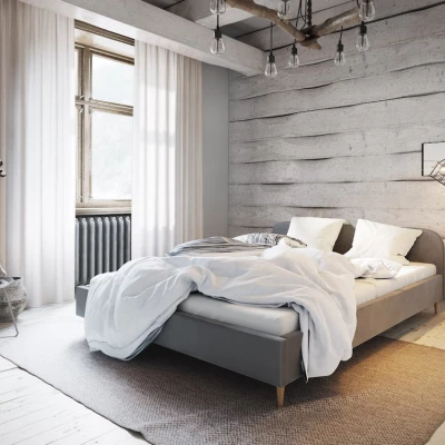 Čalúnená posteľ s úložným priestorom LETICIA 2 - 160x200, svetlo šedá