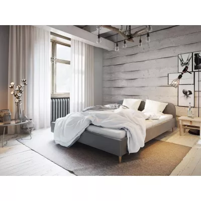 Čalúnená posteľ s úložným priestorom LETICIA - 160x200, svetlo šedá